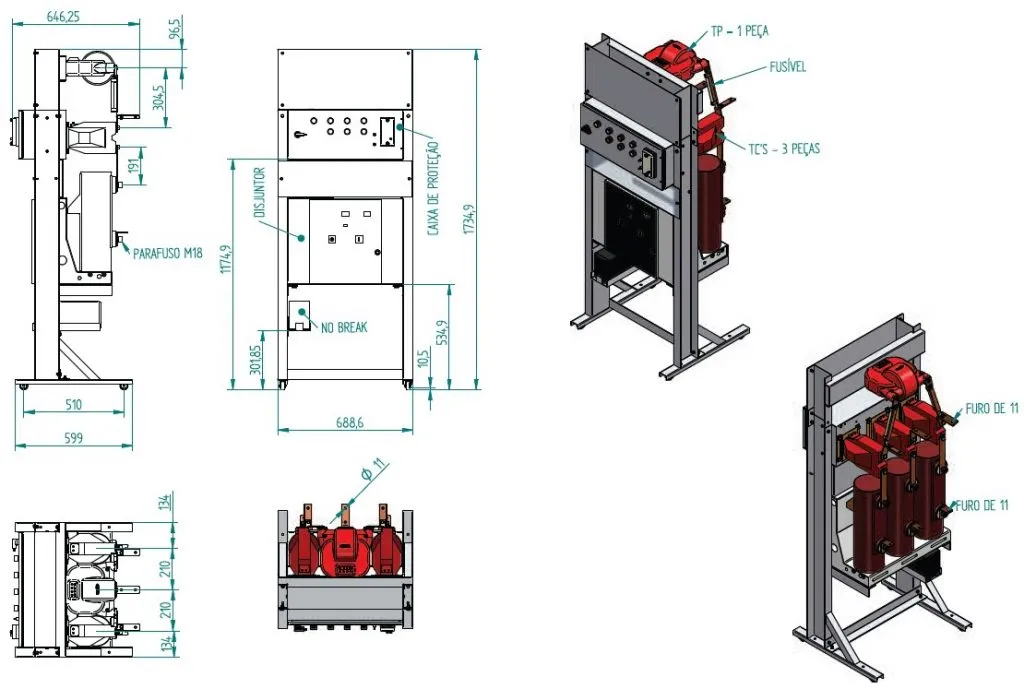 Desenho Técnico 17,5kV - 630A