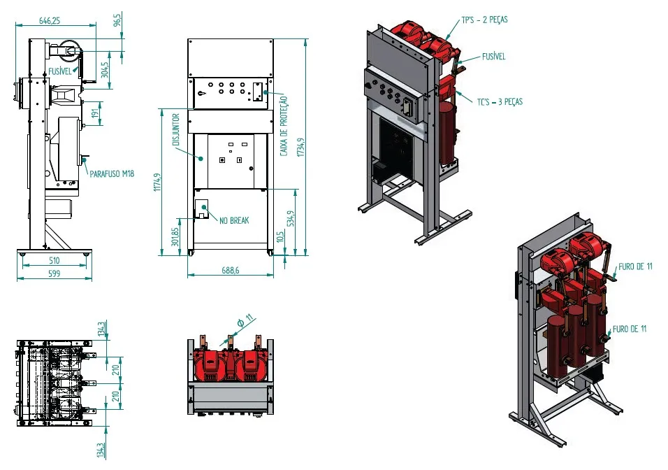 Desenho Técnico 17,5kV - 630A