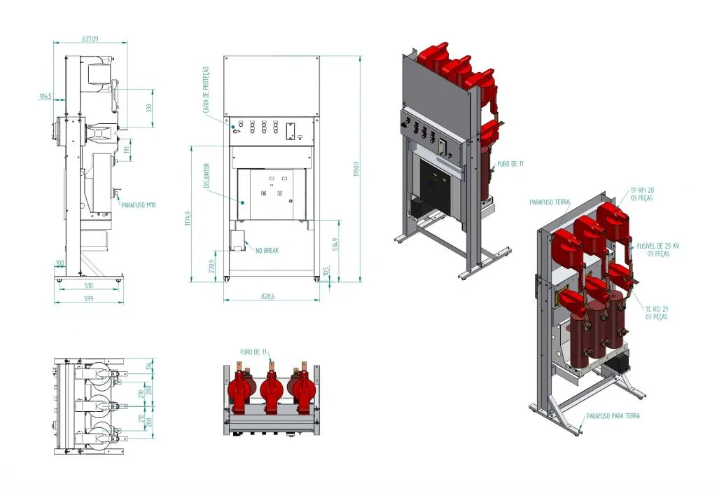Desenho Técnico 17,5kV - 630A