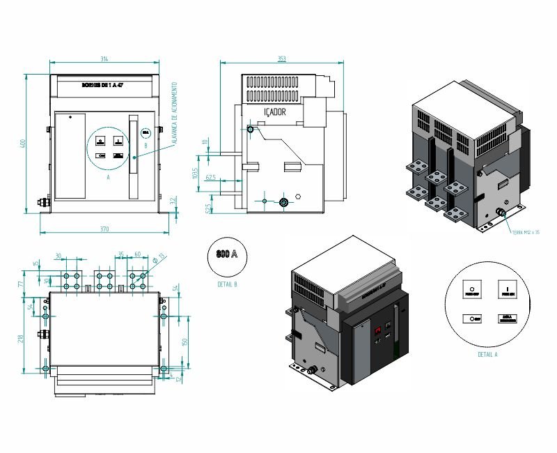 Desenho Técnico 17,5kV - 630A